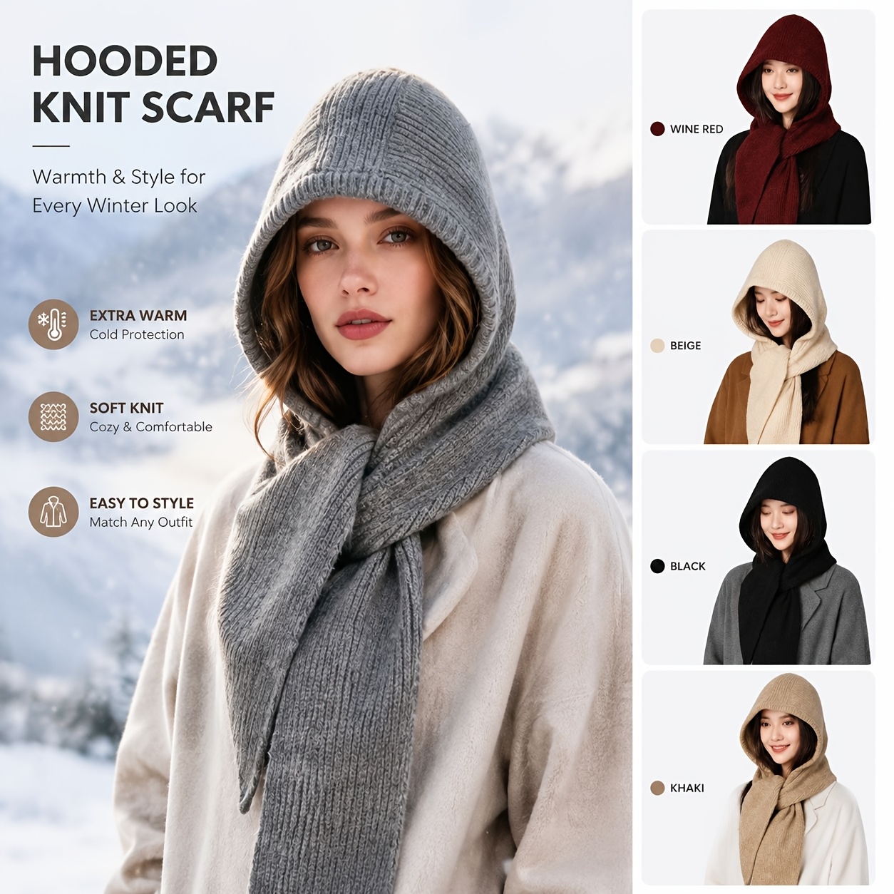 Cachecol com capuz para mulher - Men Accessories All avaliação e preço